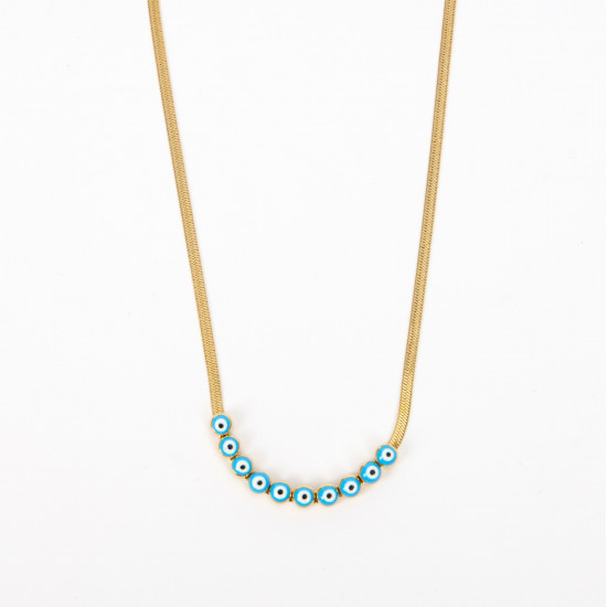 Wholesaler stainless steel jewelry, gold necklace eye of nazar