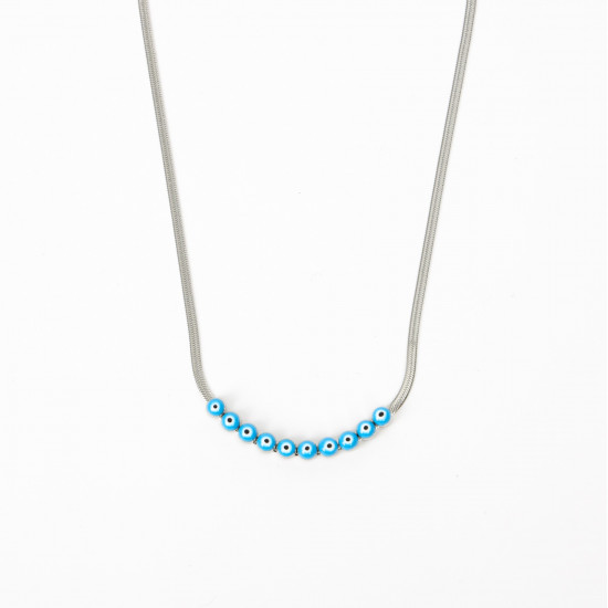 Mayorista joyas acero inoxidable tendencia, Collar de plata ojo de nazar