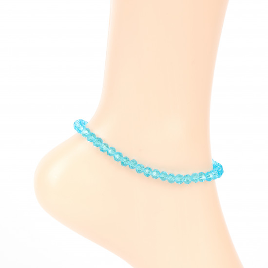 Wholesale beads for professionals, turquoise blue crystals ankle chain