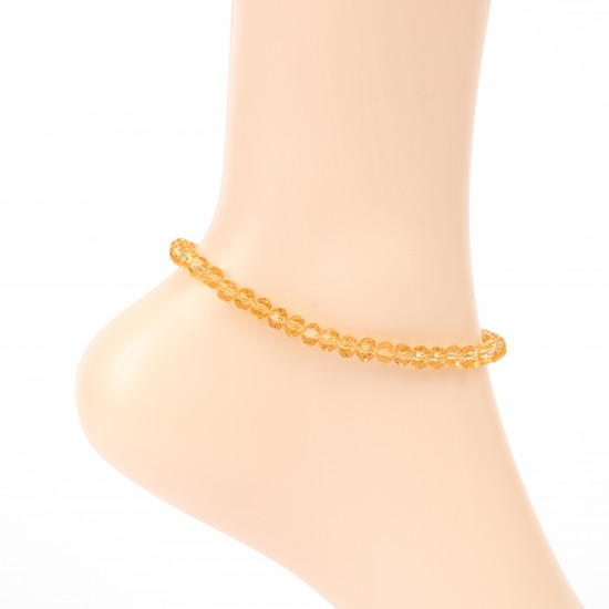 Grossiste perles pour professionnels, chaîne de cheville cristaux orange