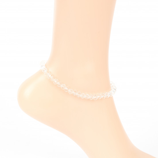 Grossiste perles pour professionnels, chaîne de cheville cristaux blanc