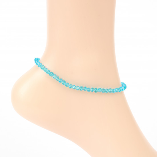 Wholesale beads for professionals, turquoise blue crystals ankle chain