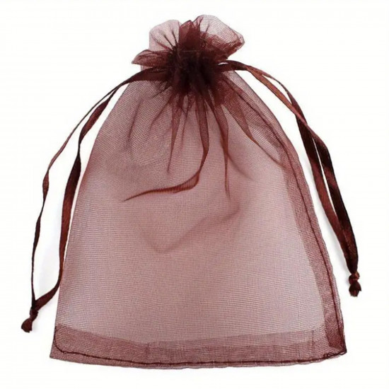 Schmuckverpackung, Geldbeutel aus braunem Organza - Felizz
