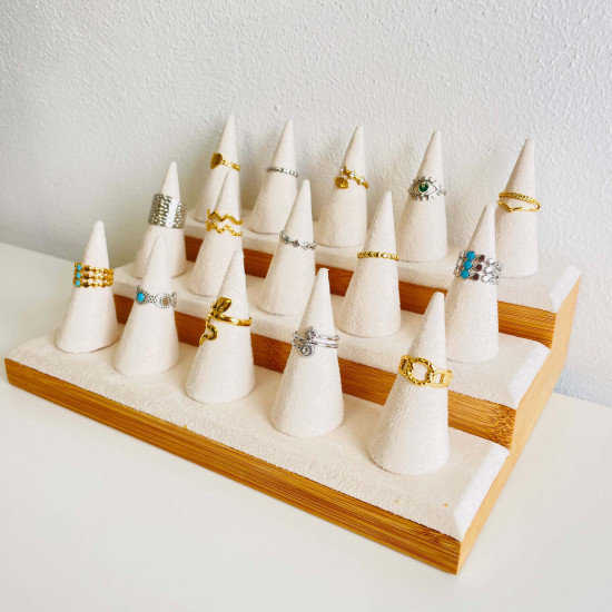 Expositor de anillos de acero inoxidable para tiendas - Felizz