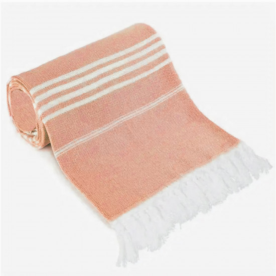 Grossiste fouta, serviette fouta orange pour la plage - Felizz