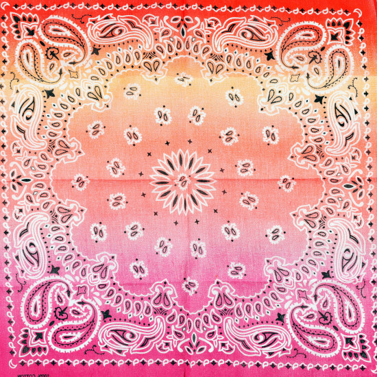 Wholesale bandanas and fashion accessories, yellow/pink gradient pattern