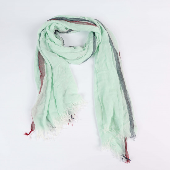 Foulard long vert avec bande bordeaux, fournisseur foulard Felizz