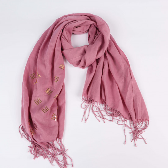 Foulard long rose paillettes dorées, fournisseur foulard Felizz