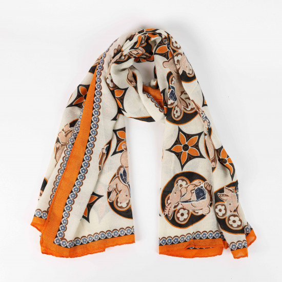 Foulard long rosace lapin, fournisseur foulard Felizz