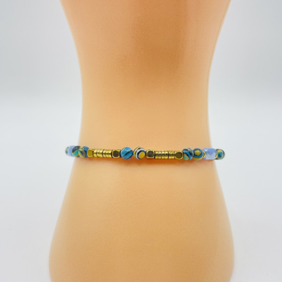 Proveedor cuentas bisutería, pulsera cuentas balinesas GN18-31B TURQUESA