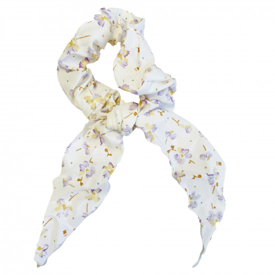 Wholesaler chouchou, lot chouchou scarf white flowers - Felizz