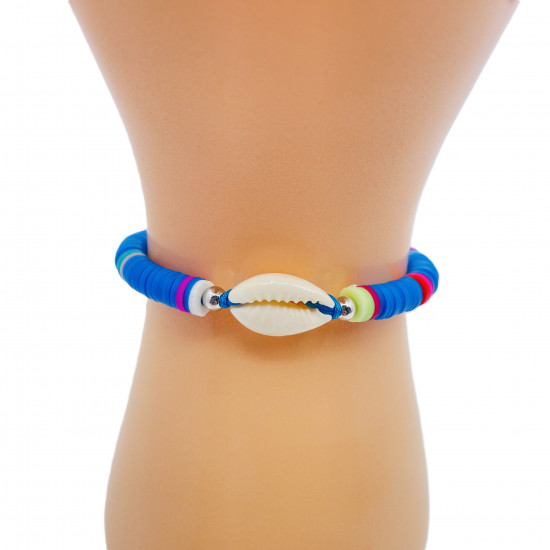 Bracciali heishi blu scuro con conchiglia, bigiotteria all'ingrosso