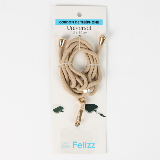Proveedor de accesorios de moda, cable de teléfono beige- Felizz