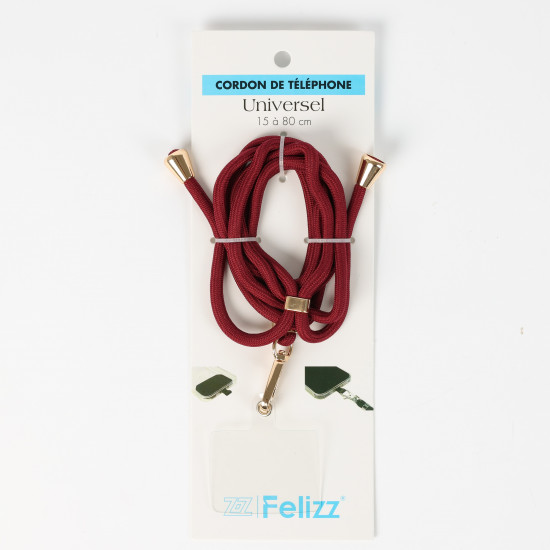 Proveedor de accesorios de moda Cordón telefónico burdeos - Felizz