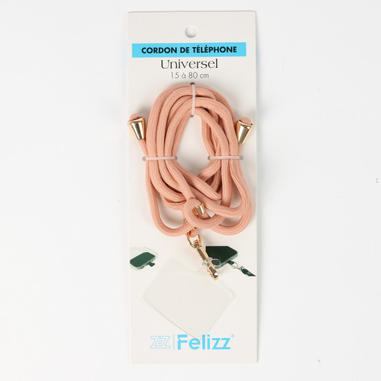 Proveedor moda accesorios, cable telefonico rosa claro - Felizz
