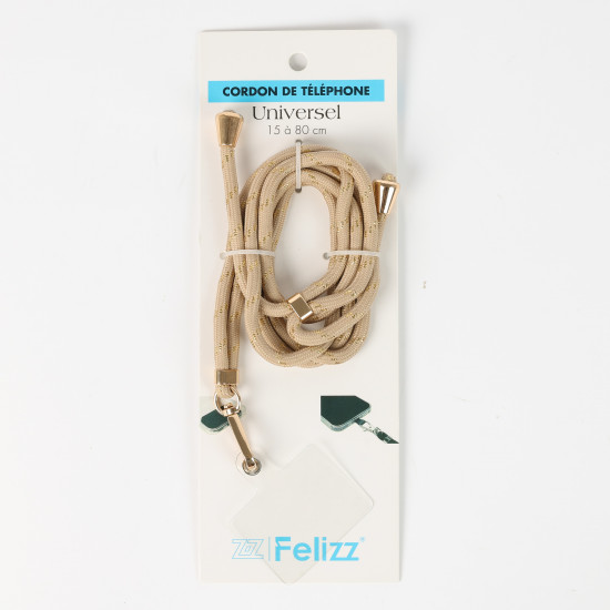 Supplier fashion accessories, golden beige phone cord - Felizz