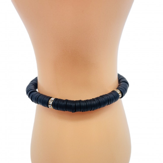 Braccialetti Heishi colore nero, gioielli di moda all'ingrosso