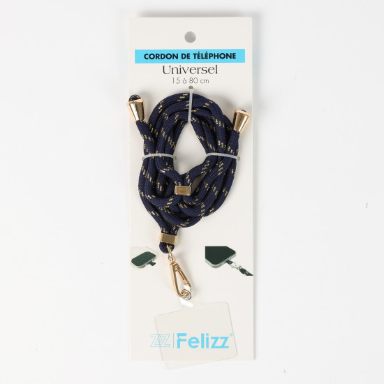 Anbieter von Modeaccessoires, dunkelblau-goldene Telefonschnur