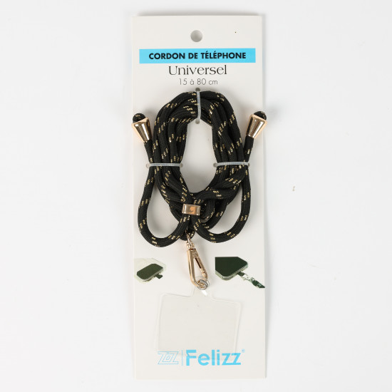 Supplier fashion accessories, black gold telephone cord