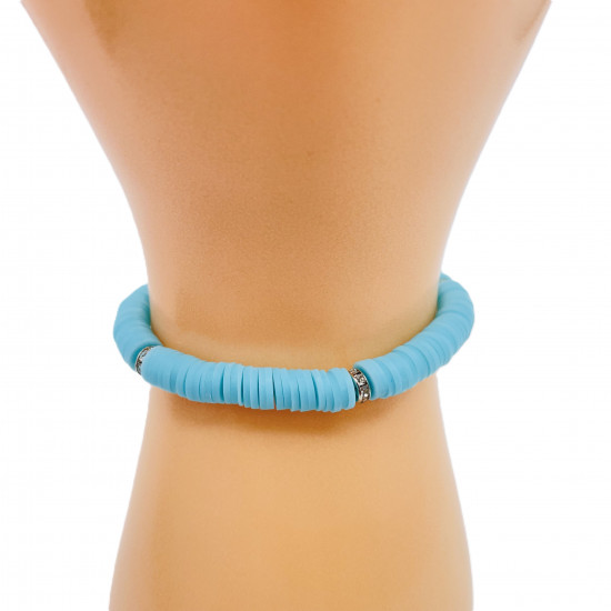Braccialetti Heishi di colore azzurro, gioielli di moda all'ingrosso