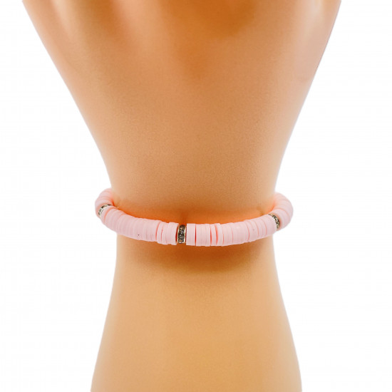 Braccialetti Heishi colore rosa chiaro, gioielli di moda all'ingrosso