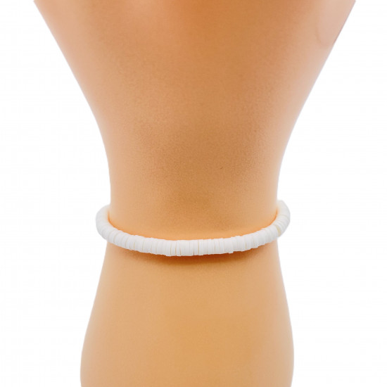 Braccialetti di heishi bianco fine, bigiotteria all'ingrosso