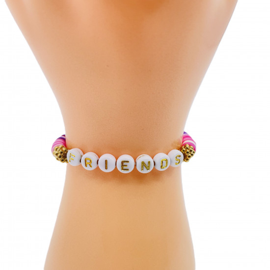 Bracelets heishi friends violet clair, grossiste bijoux fantaisies