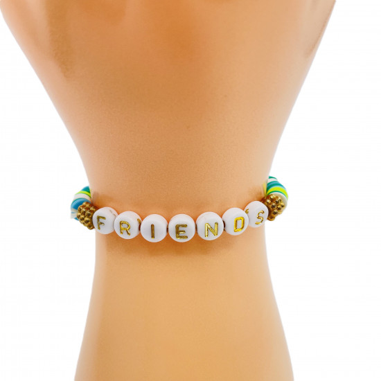 Bracelets heishi friends vert, grossiste bijoux fantaisies