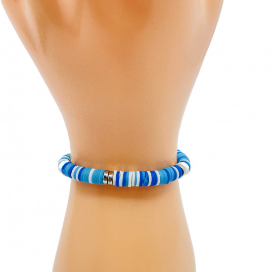 Heishi bracelets blue color, wholesale costume jewelry