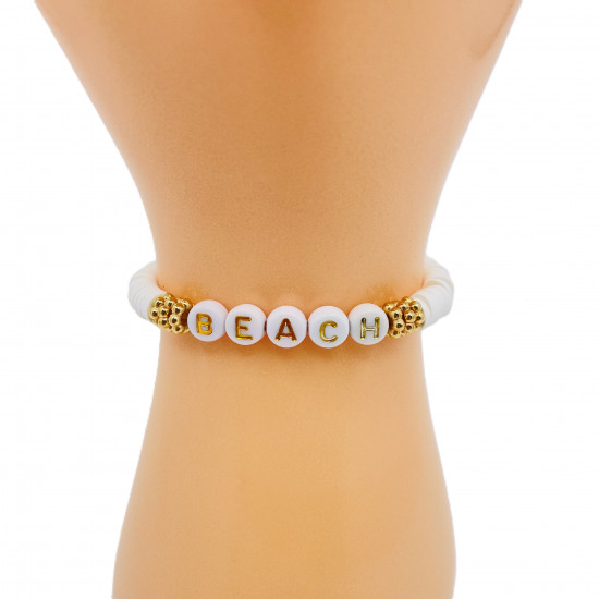 Bracelets heishi beach white, wholesale costume jewelry