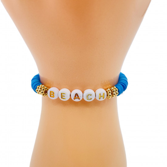 Bracciali heishi beach blu scuro, gioielli di moda all'ingrosso