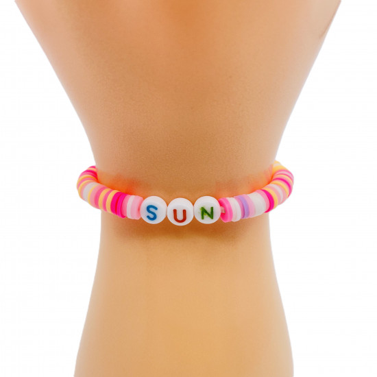 Bracelets heishi sun pink color, wholesale fashion jewelry