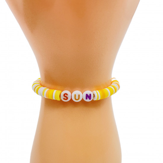 Bracelets heishi sun yellow color, wholesale fashion jewelry