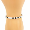 Armband Heishi weiß schwarze Perlen