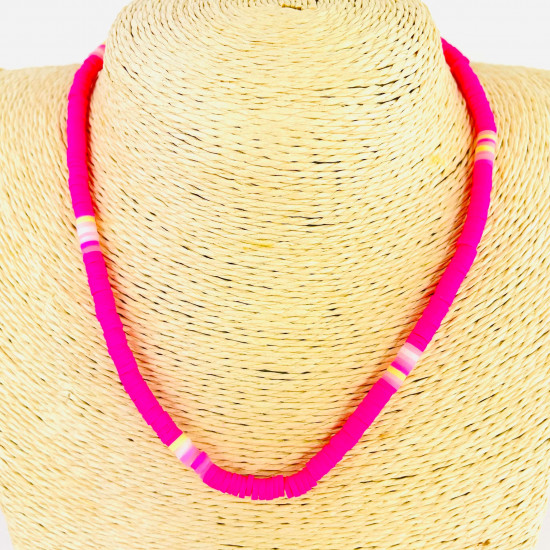 Proveedor collares fantasia heishi rosa, al por mayor collares G131-17F