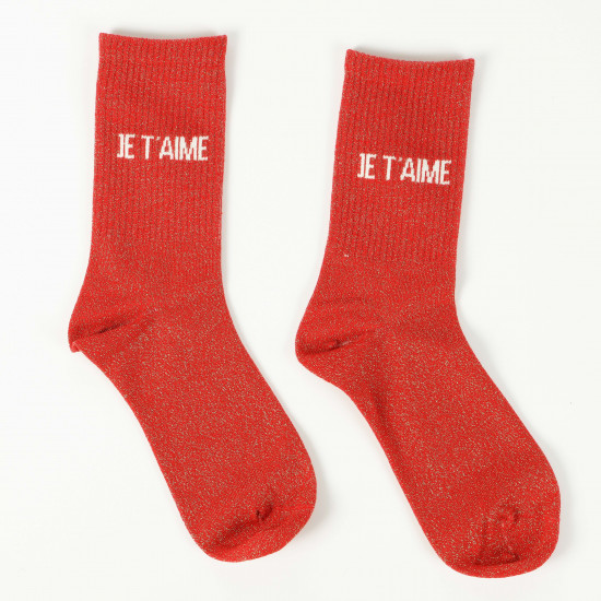 Anbieter von Glitzersocken, Modell JE T'AIME