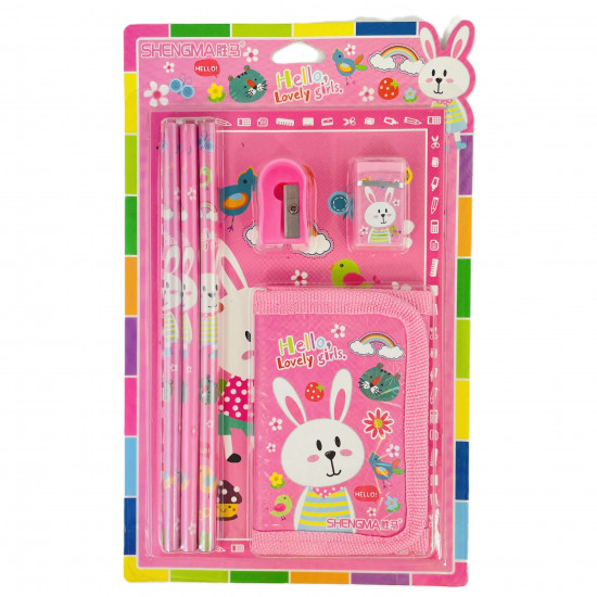 Wholesaler gadget for girls, wholesale stationery set rabbit coloring
