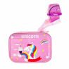 Set of pink unicorn box key rings