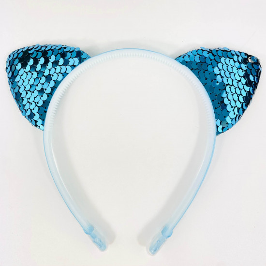 Fornitore di gadget per bambine, cerchietti per orecchie con paillettes blu