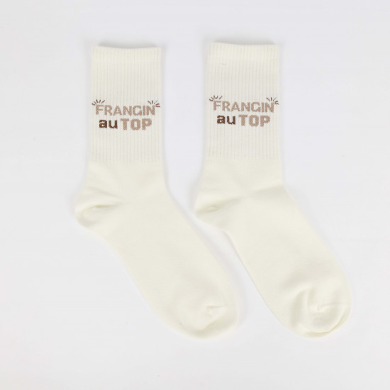 Proveedor de calcetines con mensaje, modelo FRANGIN AU TOP
