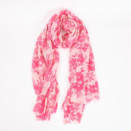 Foulard long fleurs rose, fournisseur foulard Felizz