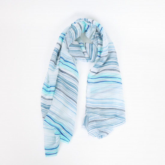 Foulard long rayé bleu, fournisseur foulard Felizz