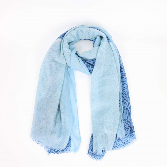 Foulard long rayé mélange de bleu, fournisseur foulard Felizz