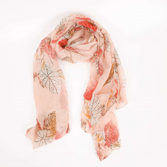 Long scarf with orange autumn motifs, scarf supplier Felizz