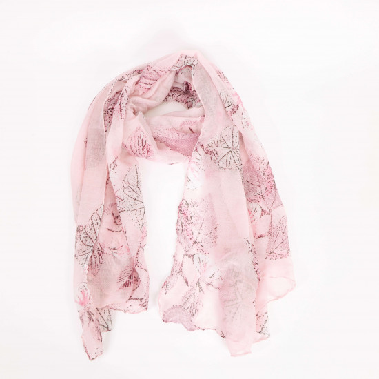Foulard long motifs automne rosé, fournisseur foulard Felizz