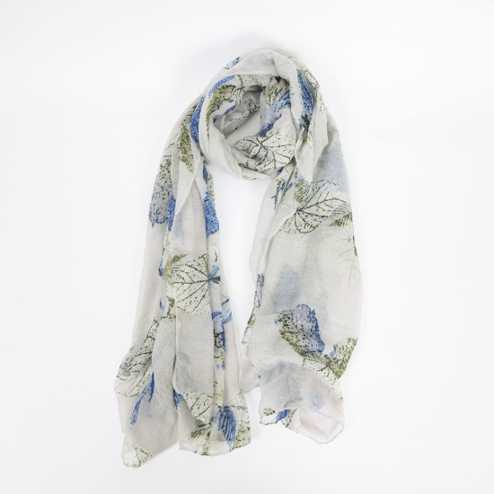 Foulard long motifs automne gris, fournisseur foulard Felizz