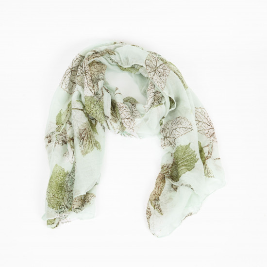 Foulard long motifs automne vert, fournisseur foulard Felizz