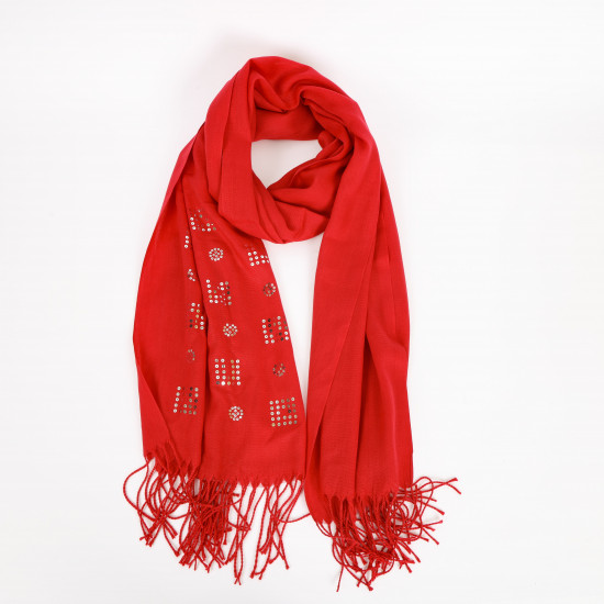 Rotes langes Halstuch mit Pailletten, Lieferant Halstuch Felizz