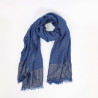 Sciarpa lunga con paillettes blu scuro