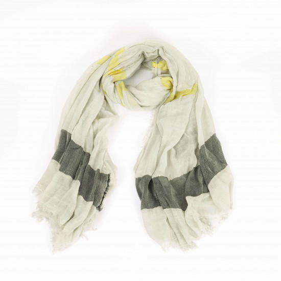 Foulard long rayé tons gris, fournisseur foulard Felizz